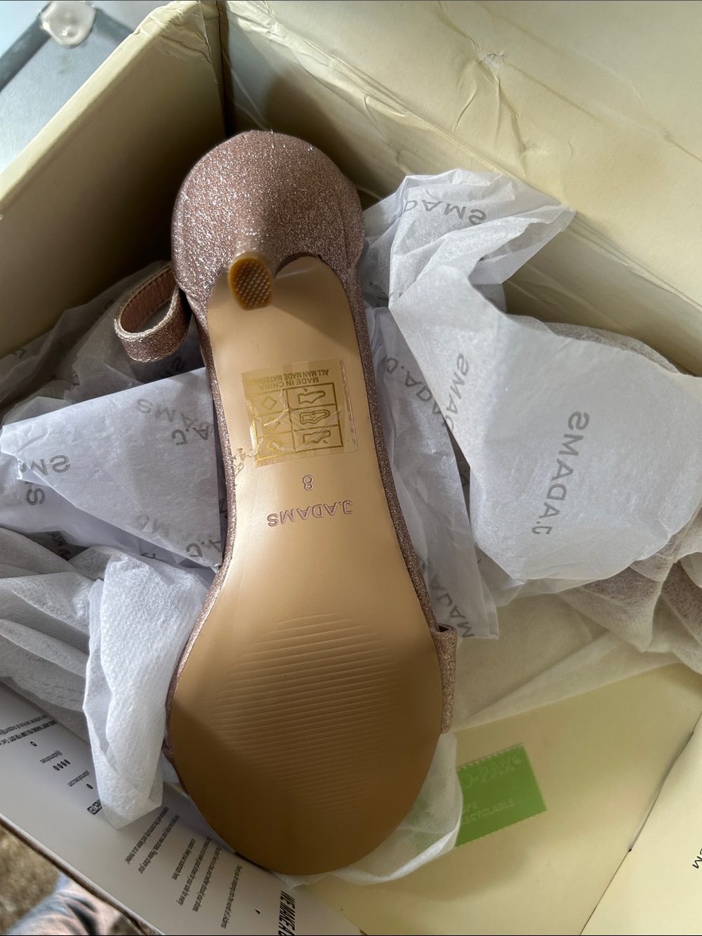 J. Adams Fine Champagne Glitter Open-Toe Ankle-Strap Heel - Picture 3 of 3